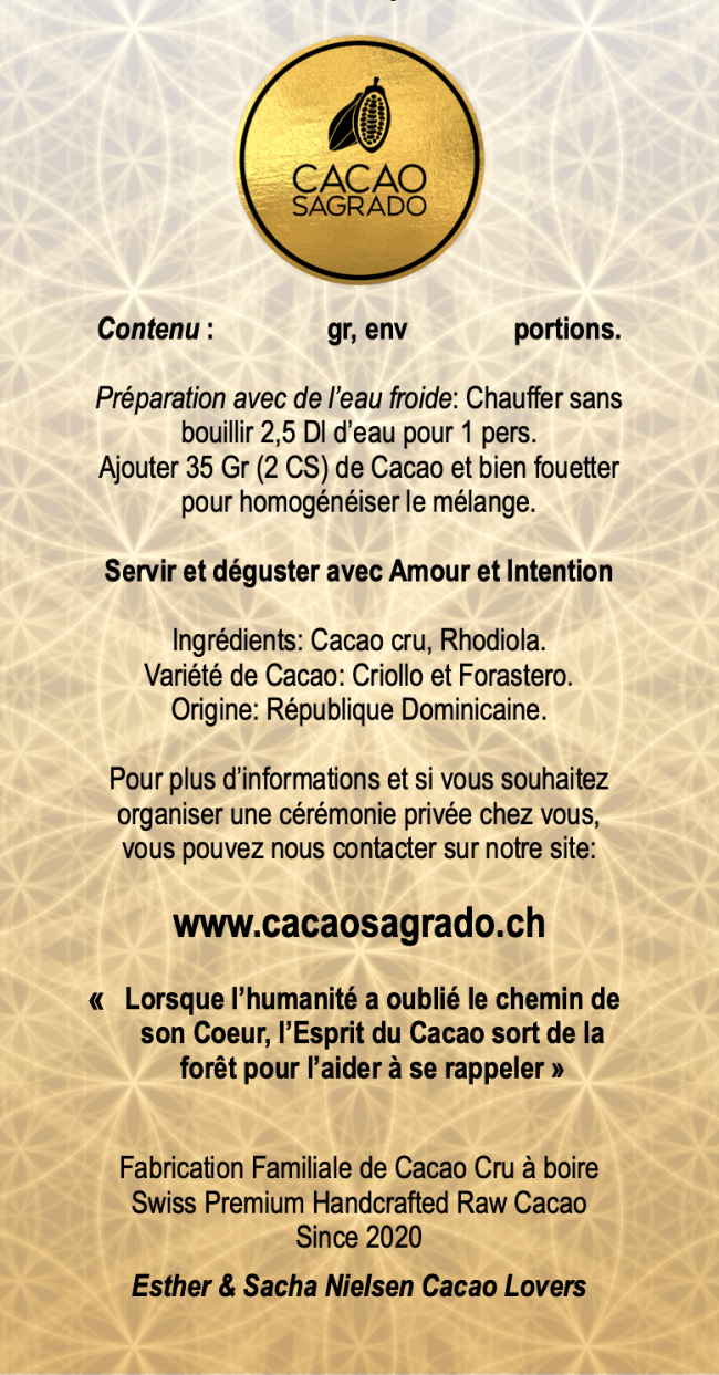 NOUVEAU ! TONIKA - Rhodiola et Cacao St-Domingue, 150gr-240gr